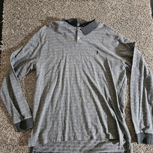 VTG Polo Golf Ralph Lauren Shirt Mens XL Gray Plaid Pima Cotton Pony long tail